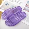 Sandalias de cristal para mujer, nuevas zapatillas de baño antideslizantes de verano para el hogar, suaves y con lentejuelas moradas para dormitorio de estudiantes.