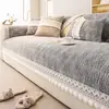Cojín de Sofá de Chenilla Estilo Crema Francés Cojín de Asiento Resistente a Arañazos de Gato para Todas las Estaciones Tela de Funda de Sofá Antideslizante Fija de Lujo Ligero