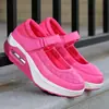 Zapatos para mujer con amortiguación de aire, zapatos de balanceo, zapatos deportivos blancos poco profundos para exteriores, zapatos de enfermera, zapatos versátiles de suela gruesa