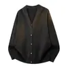 Cárdigan de Punto Trendy con Cuello en V para Hombre Otoño/Invierno 2026, Chaqueta Versátil con Estilo, Suéter Cárdigan de Estilo Maduro, Contraste de Color Retro