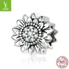 Venta caliente de Amazon girasol vintage óxido de plata cuentas pulsera de cuentas diy accesorios cuentas sueltas al por mayor SCC1507