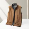 Chaleco Casual para Hombre 2026 Primavera y Otoño Cuello Alto Chaleco Reversible para Jóvenes y Adultos de Mediana Edad, Color Sólido Cremallera Chaqueta sin Mangas de Moda