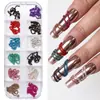 Nueva Joyería Caliente para Uñas ins Cadena Pequeña 12 Cajas Acero Dorado y Plateado Bola de Acero Pegatina Decorativa para Uñas DIY Cadena Metálica