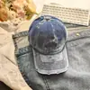 Gorra de Béisbol Bordada de Estilo Americano con Ala Ancha y Circunferencia de Cabeza Grande, Gorra de Béisbol de Mezclilla Lavada Vintage con Letras, Protección Solar Casual