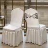 Capa de Cadeira de Hotel com Laço Plissado, Capa de Cadeira para Restaurante de Hotel Banquete, Acabamento Brilhante Cetim