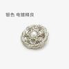 Botones Metálicos Dorados Calados con Perlas Calados de Diamante Forma de Flor Botones para Abrigo Chaqueta Botones Gruesos Florales de Lana para Traje