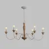 Candelabro de Madera Estilo Country Americano Creativo y Sencillo, Iluminación Estilo Francés para Sala de Estar, Comedor, Dormitorio, Casa de Huéspedes, Cafetería, Tienda de Ropa