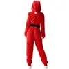 Rojo Navideño Disfraz de Cosplay de Papá Noel Ropa para el Cuerpo de Manga Larga Casual Holgada para el Hogar Padre-hijo