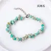 Pulsera de Grava de Ágata de Cristal Natural Pulsera con Cierre de Langosta de Piedra Irregular Pulsera de Perlas de Piedra de Cristal Joyería