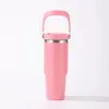 Nova Caneca Térmica a Vácuo de Aço Inoxidável de Parede Dupla 20oz 30oz com Alça Portátil, Caneca com Canudo, Caneca de Café para Carro ao Ar Livre