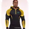 Camiseta de Baloncesto con Capucha y Media Cremallera para Hombre, Amigable con la Piel, Secado Rápido, Transpirable, Elástica, Ajustada, Top Deportivo de Entrenamiento