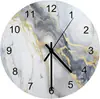 Reloj Redondo de Mármol Más Vendido Transfronterizo, Decoración de Pared Retro para Sala de Estar y Dormitorio, Reloj de Madera Silencioso