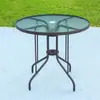 Mesa y Sillas Pequeñas para Balcón Juego de Té Ocio Juego de Mesa y Sillas para Exteriores Tienda de Té con Leche Mesa Blanca para Exteriores con Vidrio Templado de Ondas de Agua