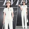 Traje Deportivo Casual de Marca para Mujer, Estilo Delgado de Verano, Nuevo Diseño de Moda 2026, Rejuvenecedor, Petite, Cuello Alto, Conjunto de Dos Piezas de Manga Corta