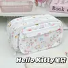 Lindo Estuche de Lona con Estampado de KT Cat de Gran Capacidad para Lápices para Niñas de Alto Valor para Secundaria