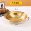 Cuenco Redondo Engrosado de Acero Inoxidable Estilo Coreano Plato para Fideos Fríos Plato Dorado para Ensalada Cuenco de Cocina Plato Occidental Plato para Barbacoa Plato para Sopa