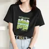 Popular camiseta de manga corta de verano para mujer de Lightning Warehouse, estilo coreano, estampado de flores de margarita, camiseta básica casual blanca de talla grande, top para mujer
