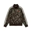 Jaqueta JMNM estilo retrô americano com estampa de leopardo, unissex, roupa de outono para casal, gola alta, listrada, curta, modelagem solta, estilo high-street, moderna