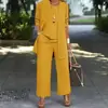 Chal chaleco de mujer de talla grande transfronterizo pantalones de pierna ancha traje de primavera y otoño Nuevo chal chaleco holgado de manga larga conjunto de tres piezas