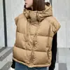 Chaleco de Algodón con Capucha y Doble Cremallera de Diseño Grande Caliente Nuevo Europeo Moda Otoño e Invierno 2025