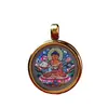 Colgante Thangka Pequeño de Xizang con Riqueza Amarilla y Ojos de Buda Portátil Caja Gawu de Cinco Vías Dios de la Riqueza Joyería al por Mayor Caja del Tesoro Incrustación
