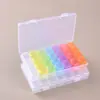 Caixa plástica transparente destacável de 28 e 56 compartimentos para armazenar peças de celular, miçangas para nail art, anzóis de pesca e outros itens pequenos; organizador de mesa com múltiplos compartimentos
