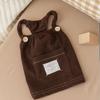 Vestido Suspensório de Bolso Simples Cão da Sorte Novo Outono e Inverno Vestido para Pets Gatos e Cães Pequenos a Médios