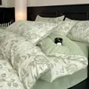Novo Conjunto de Quatro Peças Esculpido em Leite Fleece Espesso Conjunto de Cama de Inverno com Fronha de Edredom de Fleece Dupla Face Lençol de Cama de Fleece de Coral Roupa de Cama Quente