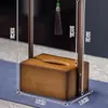 Caja de Servilletas de Papel para Mesa de Café, Caja de Pañuelos Estilo Vintage, Bambú Estilo Chino Escritorio Comercial Estante de Almacenamiento de Madera para Sala de Estar