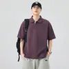 2026 Novo Estilo Camisa Polo Manga Curta com Gola Masculina Tendência Verão Camiseta Estilo Coreano Solta Tendência Casual Camiseta Top
