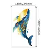 Ballena Dorada Fluida Estilo Chino Nuevo Pegatinas de Tatuaje de Pan de Oro, Larga Duración, Impermeables, Elegantes y Hermosas, Estilo Antiguo, Color Dorado, para Hombres y Mujeres, Brazo y Pierna