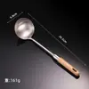 Espátula de aço inoxidável com cabo de madeira colher de sopa para cozinha doméstica colher de cozimento pá de cozimento espessa espátula colher de fritar conjunto de utensílios de cozinha