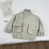 Chaqueta de Trabajo de Manga Larga Estilo Nuevo para Niños, Ropa Infantil de Algodón Holgada Estilo Coreano, Chaqueta Versátil Unisex para Primavera y Otoño al por Mayor