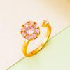 Set de Collar Giratorio de Oro Imitación de 18K de Lujo Ligero Simple Para Combinar con Todo Celebridad de Internet Transmisión en Vivo Anillo para Novia Cadena para Clavícula Joyería