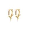Brincos Femininos de Aço Titânio com Zircônia Microincrustada Ponta Cônica Distintiva Estilo Coreano Brincos Conjunto Transfronteiriço Amazon Brincos Simples Originais