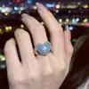 Anel simples e versátil da série prata, anel geométrico de dedo indicador com borla de lava, anel aberto personalizado para meninas e casais, moderno para homens