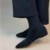 Botas Delgadas de Tacón Alto con Cremallera Trasera y Punta Cuadrada para Mujer, Otoño e Invierno, Aumento Interno de Altura, Gamuza, Diseño Simple, Ligeras, Botines Plisados
