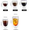 Taza de Vidrio de Doble Capa, Taza de Café Transparente de Alto Borosilicato, Juego de Té Simple de Vidrio Aislante, Taza de Vidrio de Alto Borosilicato Antiescaldante