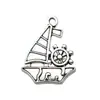 Accesorios para joyería DIY serie náutica marina aleación plata antigua ancla de barco timón colgante de barco pulsera collar materiales al por mayor