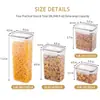 Tarro Sellador de PP Caja de Almacenamiento de Cocina con Anillo Sellador Negro Contenedor Multiespecificación Caja de Almacenamiento de Cereales Kit Combinación
