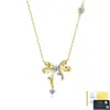 Collar de Plata de Ley S925 con Moissanita y Lazo, Diseño de Nicho de Lujo Ligero, Cadena para Clavícula para Mujer, Venta al por Mayor de Fábrica, Exquisito y de Gama Alta
