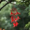 Atrapasueños de Hilo Satinado de Doble Aro, Sueño de Plumas, Manualidades de Plumas para el Hogar, Colgante para Pared de Coche