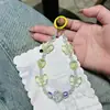Corrente para Celular de Borboleta Transparente Ins para Meninas Corrente de Contas Fresca e Doce Pingente de Coração Acessórios para Celular Decoração de Bolsa