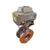 Válvula borboleta de vedação dura elétrica, válvula com flange de abraçadeira, válvula reguladora industrial de aço fundido elétrica
