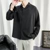 Camisa Negra de Manga Larga para Hombre Estilo Coreano a la Moda Guapo dk Casual para Hombre Estilo Hong Kong Estilo Japonés Estilo Relajado Sin Planchar Camisa Blanca
