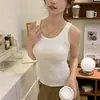 Camisola Dulce y Picante Estilo Coreano para Mujer con Copas Integradas, Hermoso Diseño en la Espalda, Corte Ajustado, Top sin Mangas K009