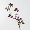 Galho Curto de Frutas Artificiais com Frutinhas e Folhas 50cm, Galho de Frutas Silvestres Artificiais para Decoração de Casa, Acessórios para Arranjos de Flores Artificiais Atacado