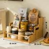 Estante de Almacenamiento de Escritorio de Madera de Nogal Madera Maciza Soporte para Taza de Café Perfume Escalera para Taza de Agua Estante de Exhibición de Madera
