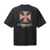 Camiseta Corta de Verano Estilo Nuevo Transfronterizo Alcatraz con Estampado de Logo de Letra Cuello Redondo Casual Americano Holgada de Manga Corta