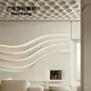 Panel de pared de yeso de doble capa para sala de té de estilo chino moderno minimalista, panel de pared a prueba de humedad reforzado con fibra de vidrio de doble capa en forma de onda